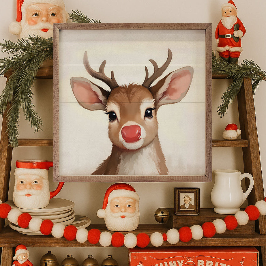 Bruno The Deer Wood Framed Print