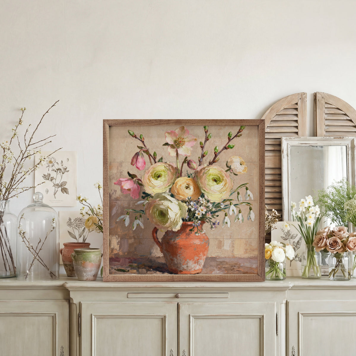 Early Spring Bouquet Wood Framed Print
