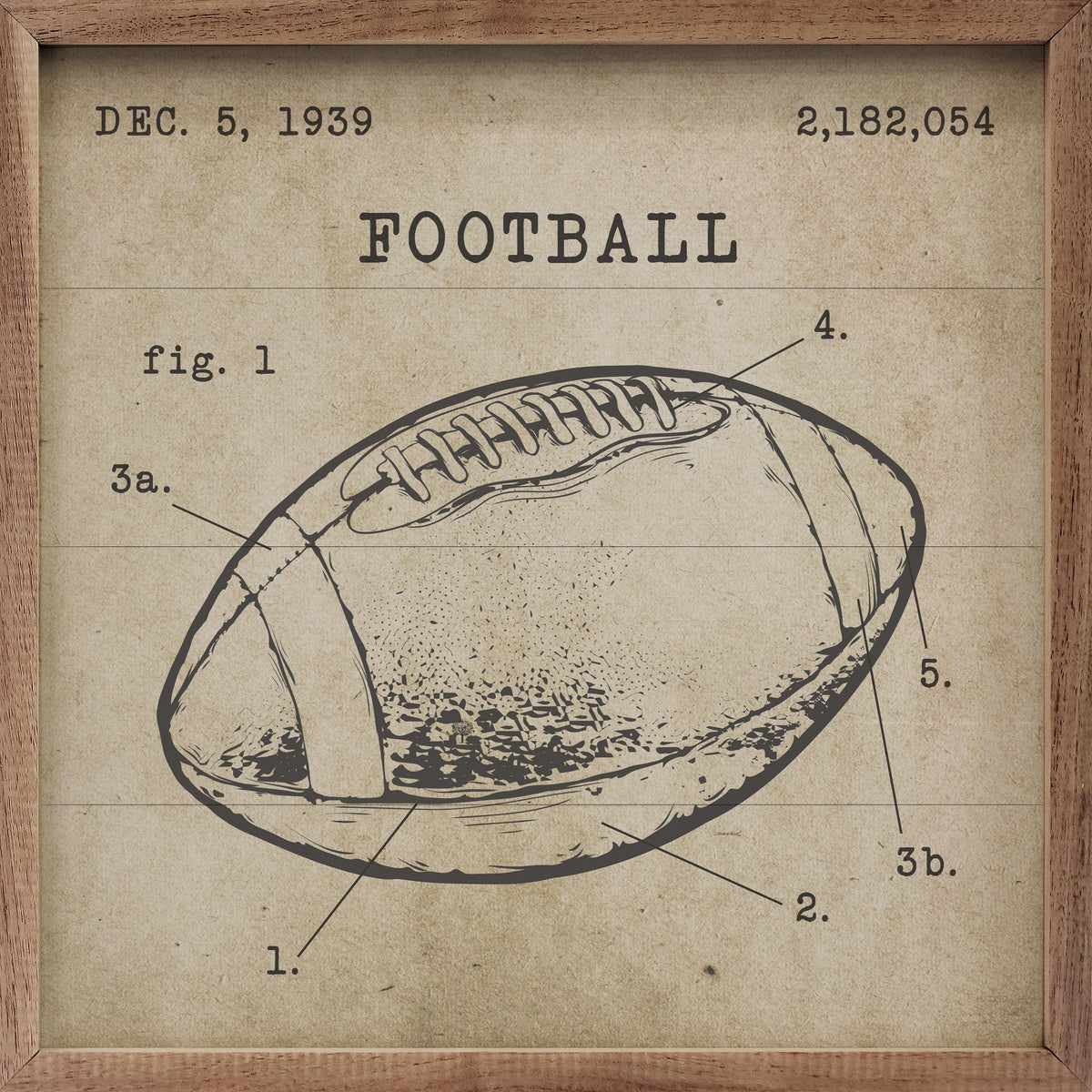 Football Patent Wood Framed Print