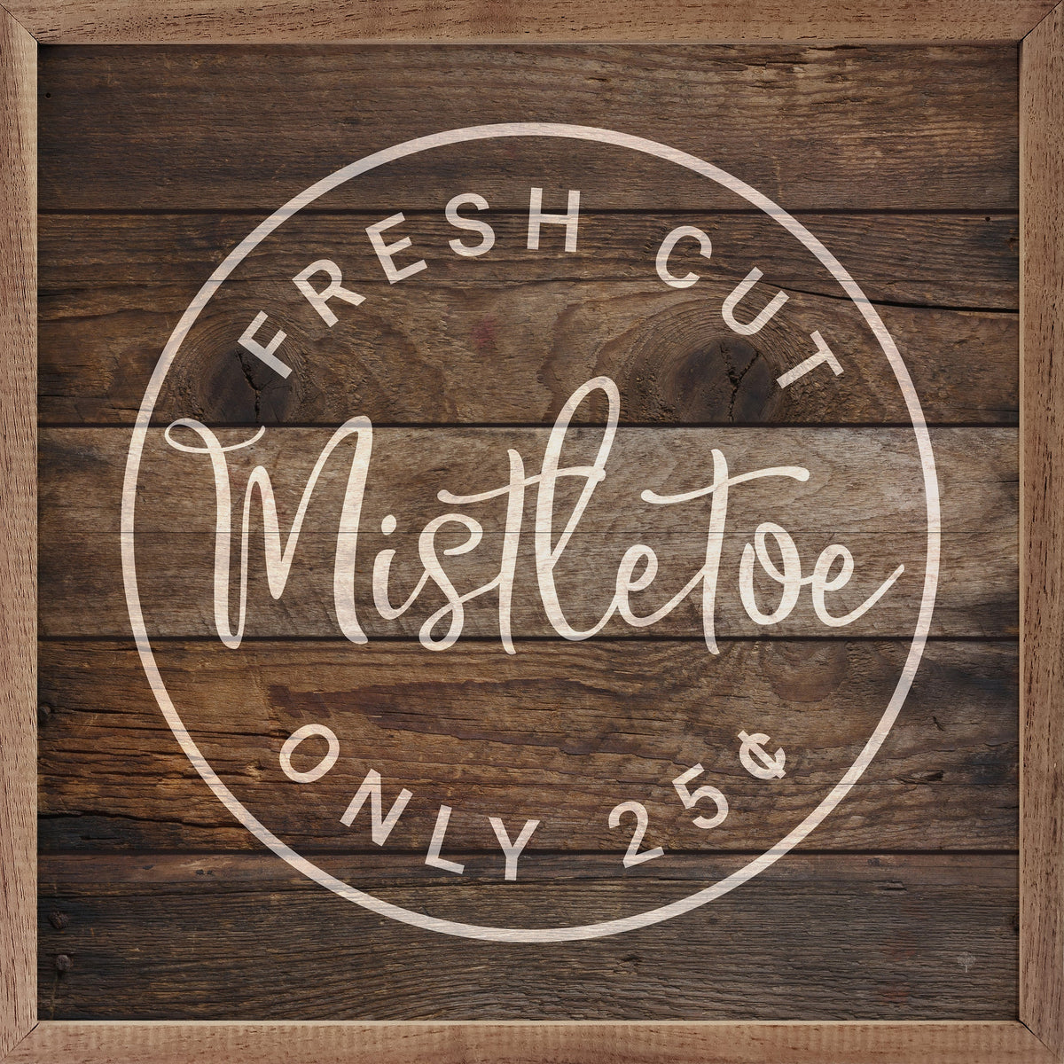 Fresh Cut Mistletoe Wood Framed Print