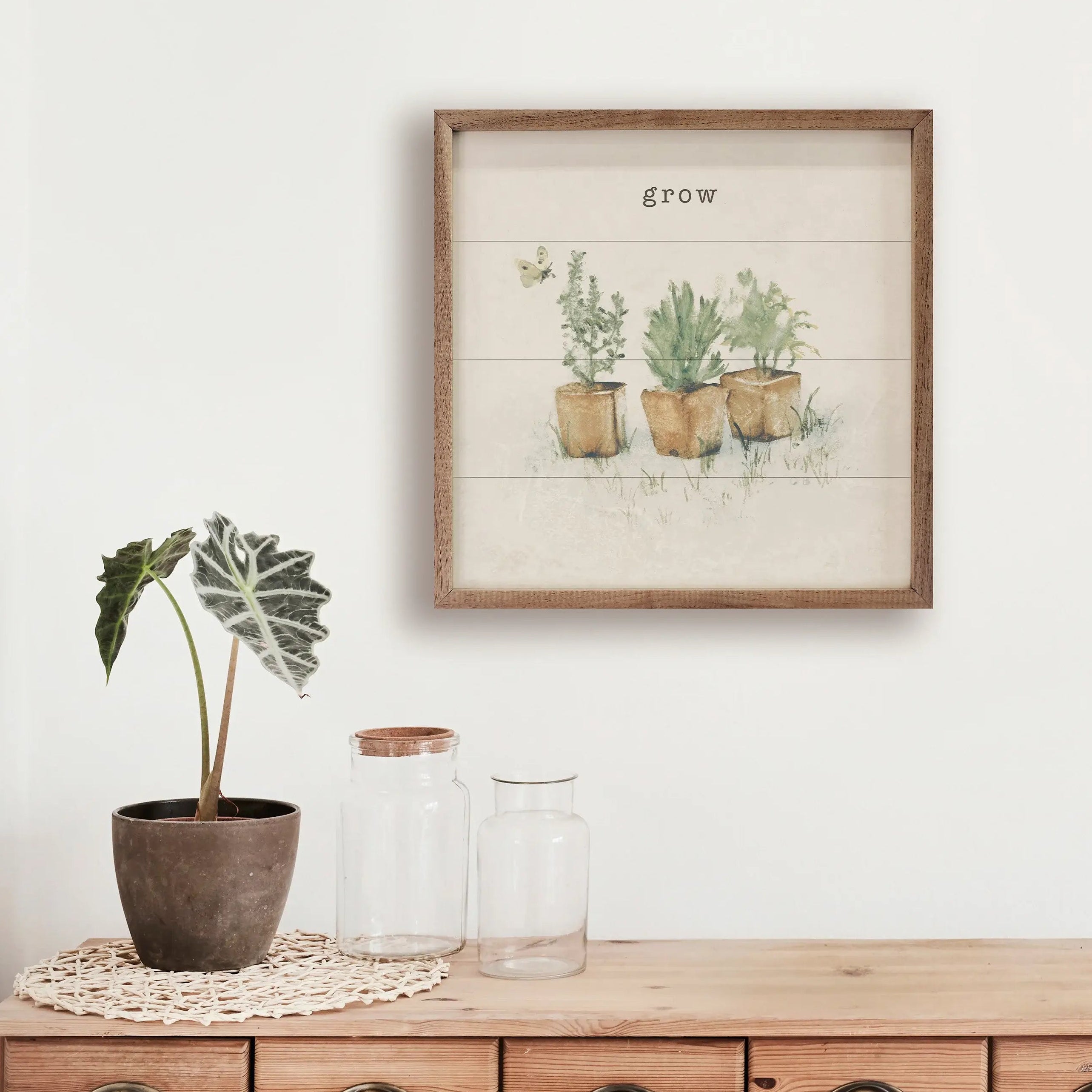 Garden Flowers Wood Framed Print