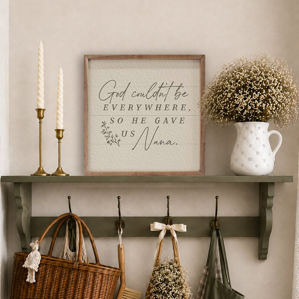 God Couldn't Be Nana Wood Framed Print