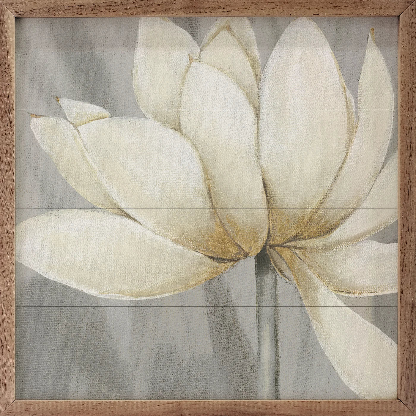 Golden Waterlily 1 By Carol Robinson Wood Framed Print