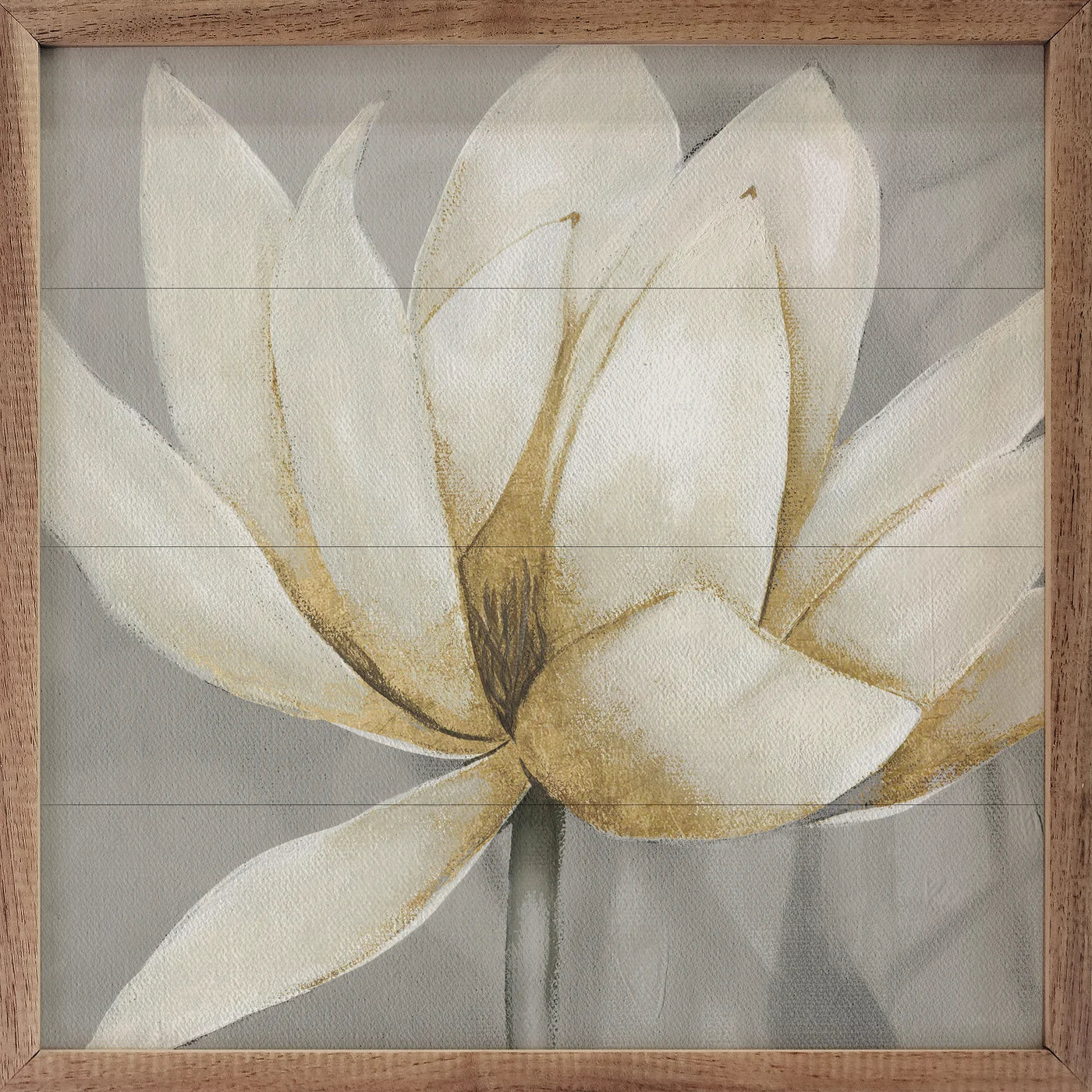 Golden Waterlily 2 By Carol Robinson Wood Framed Print