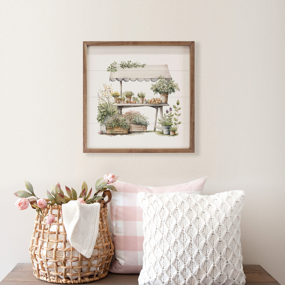 Herb Shed White Wood Framed Print
