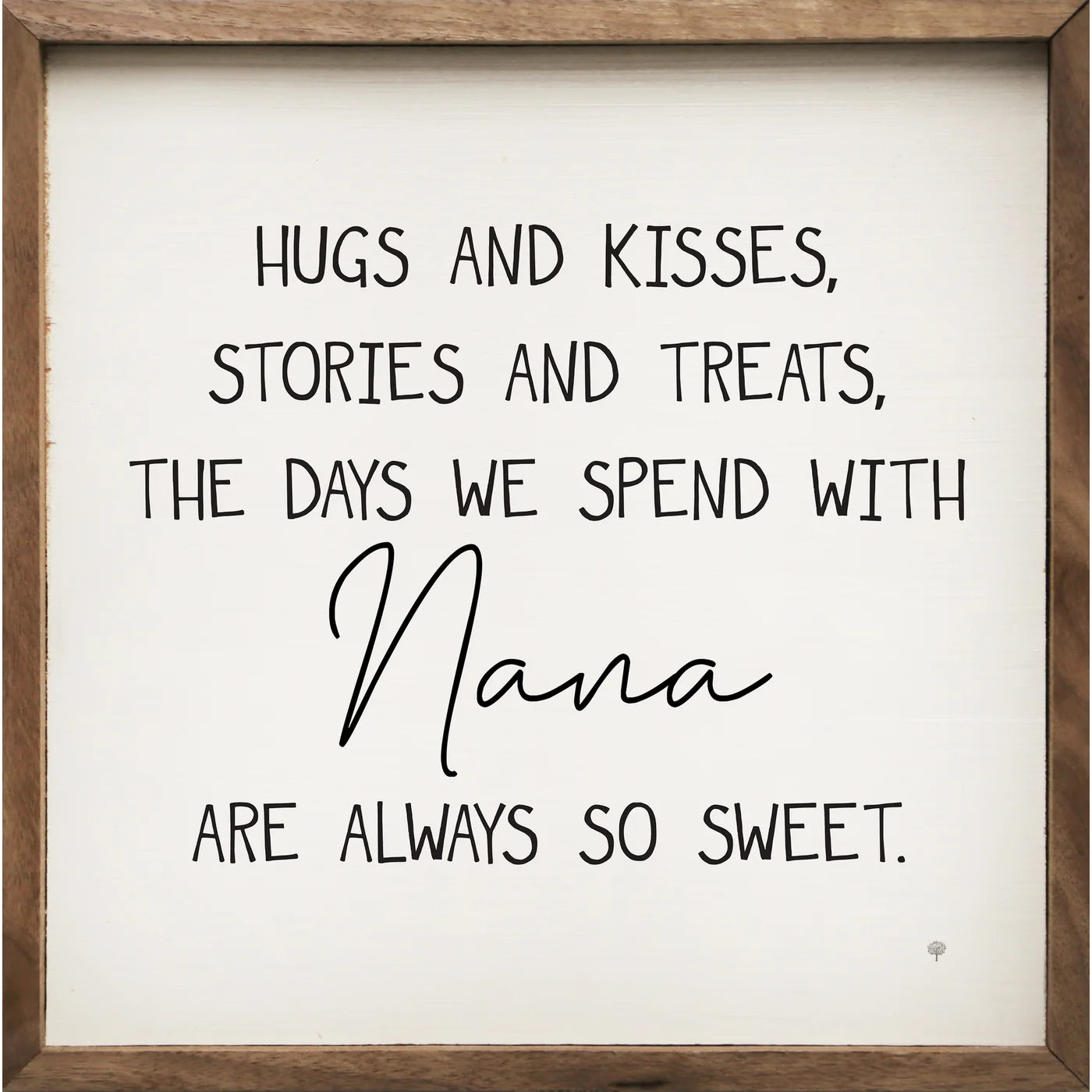 Hugs And Kisses Nana Wood Framed Print