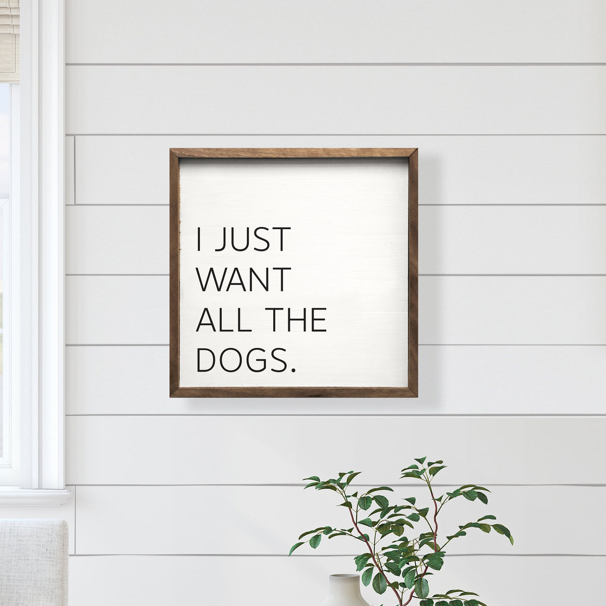 I Just Want All The Dogs Wood Framed Print