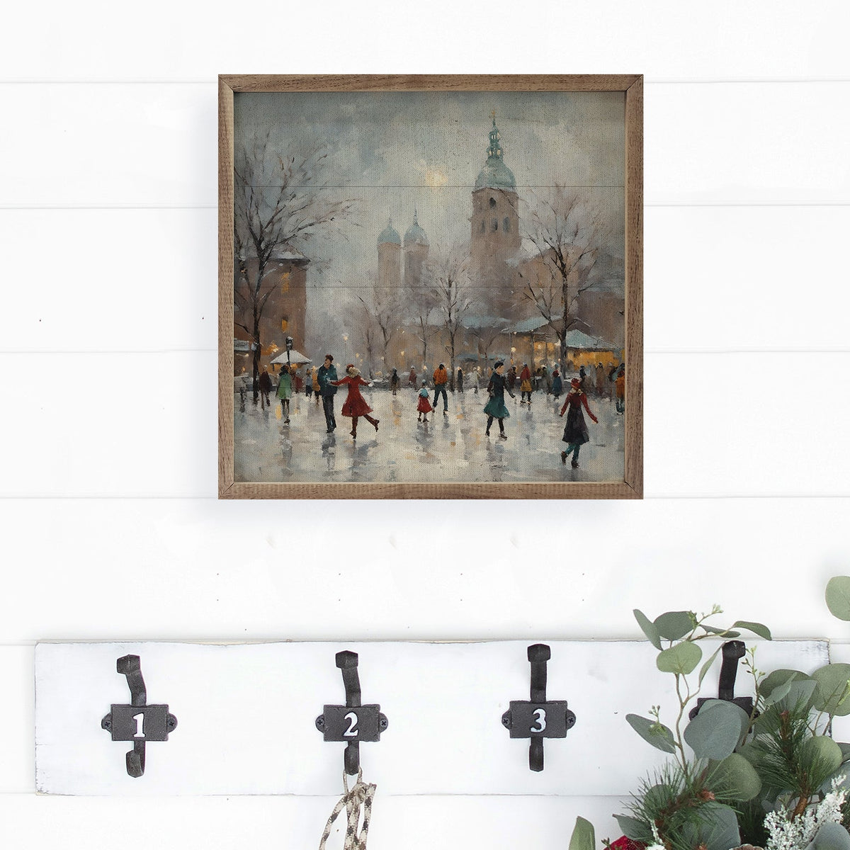 Ice Skating Fun Wood Framed Print