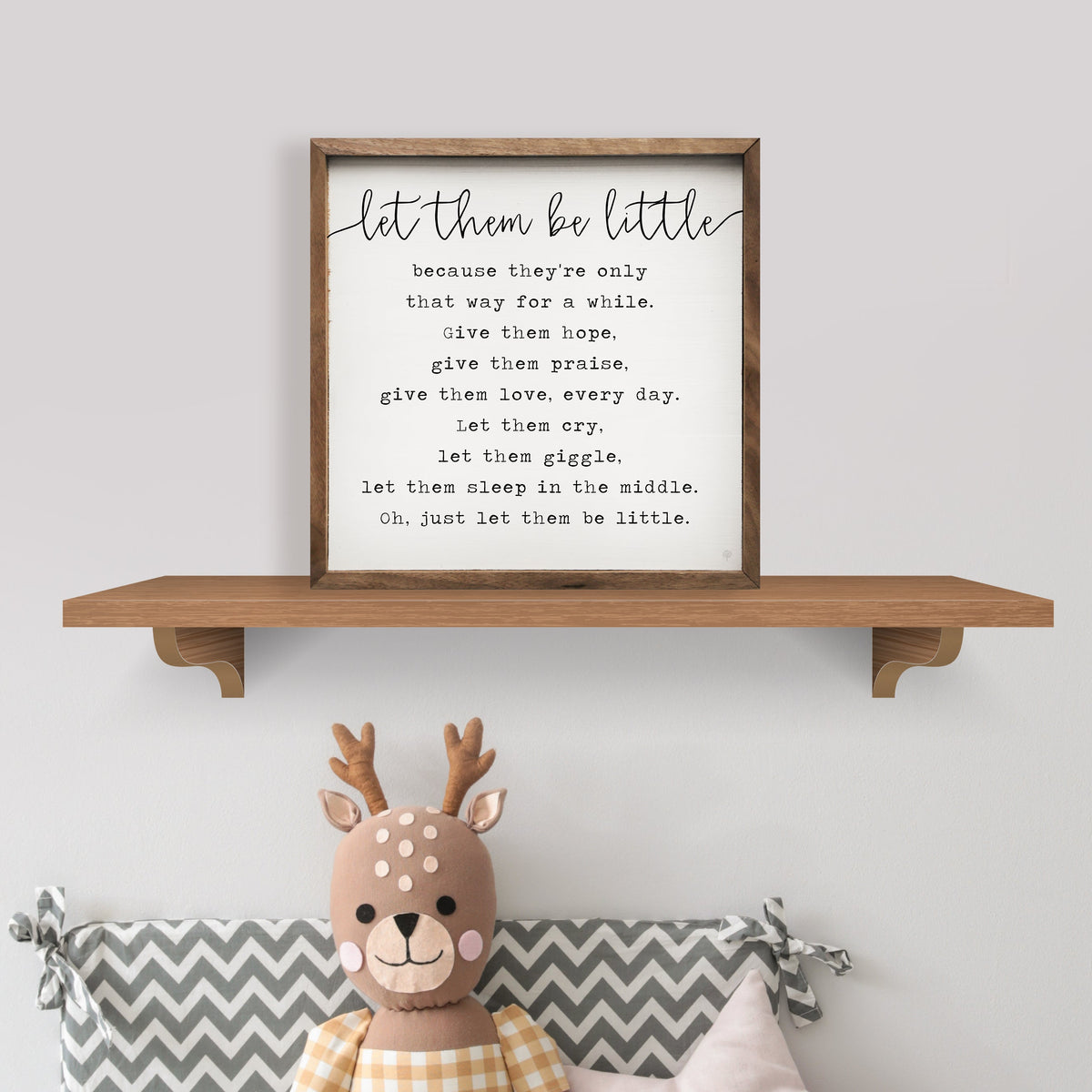 Let Them Be Little Wood Framed Print