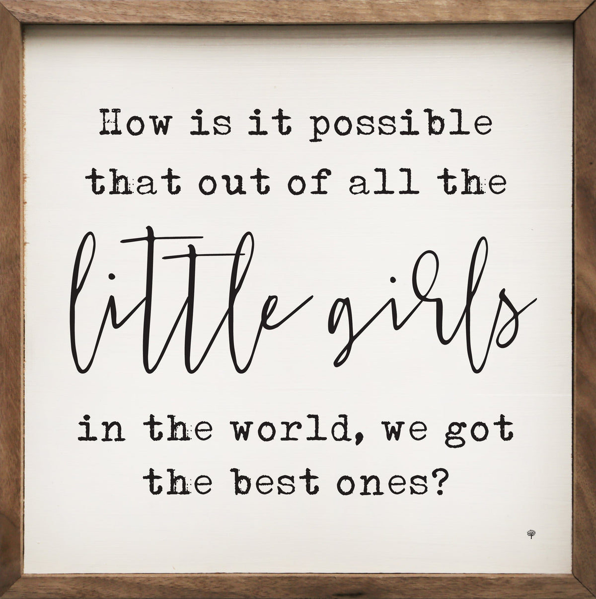Little Girls Wood Framed Print