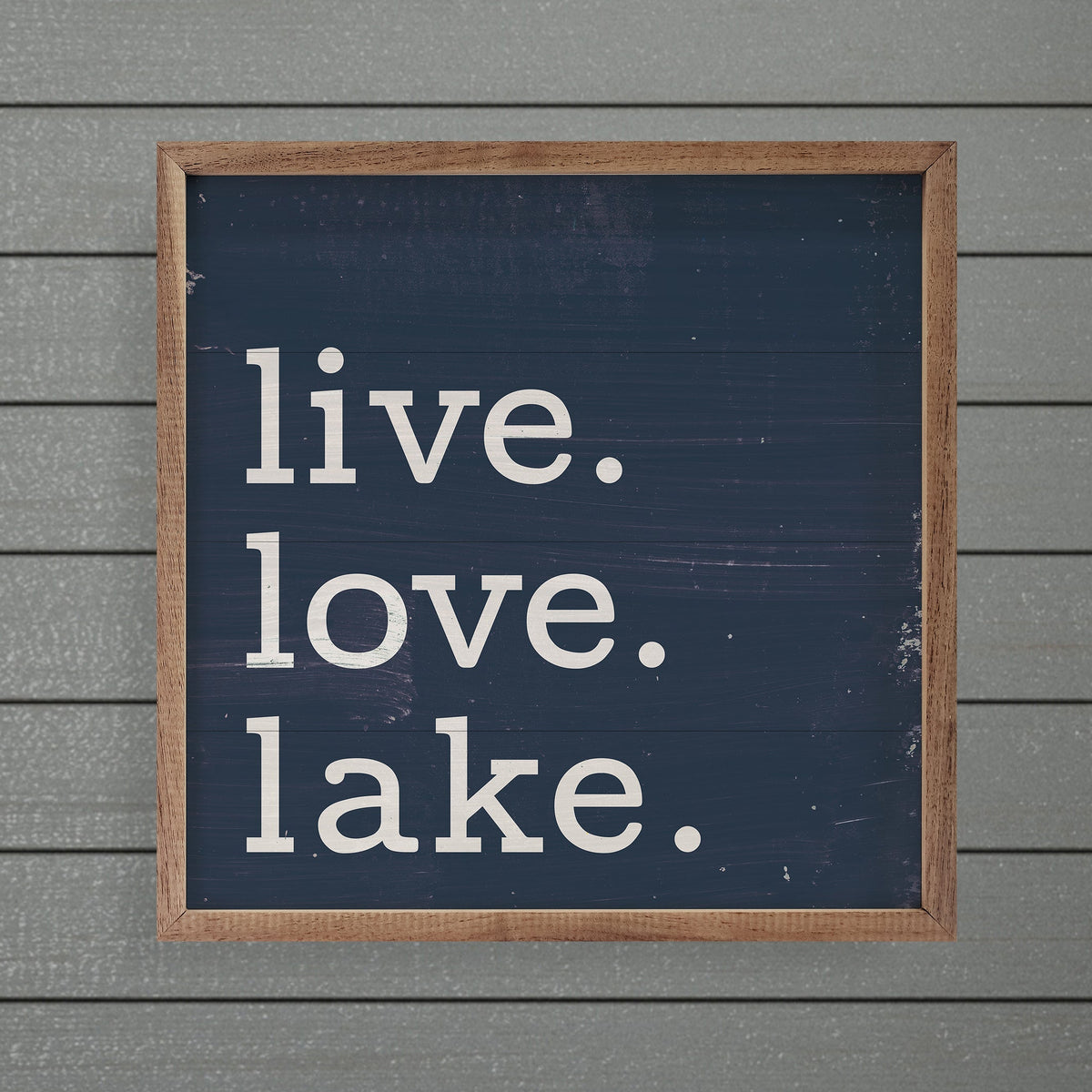 Live Love Lake Wood Framed Print