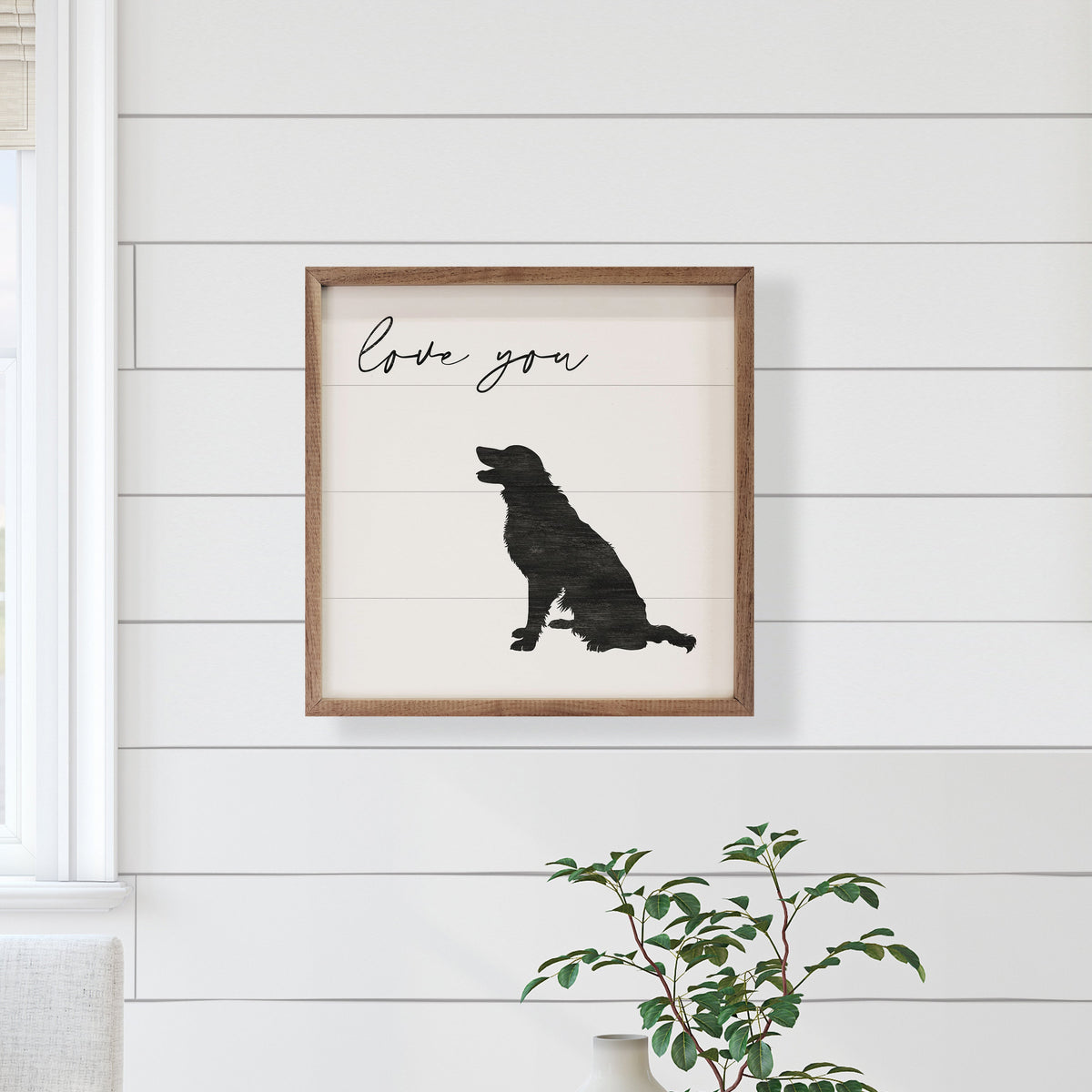 Love You Border Collie Wood Framed Print
