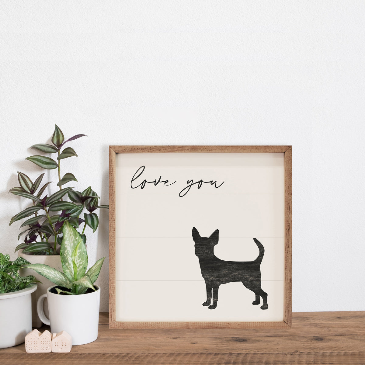 Love You Chihuahua Wood Framed Print