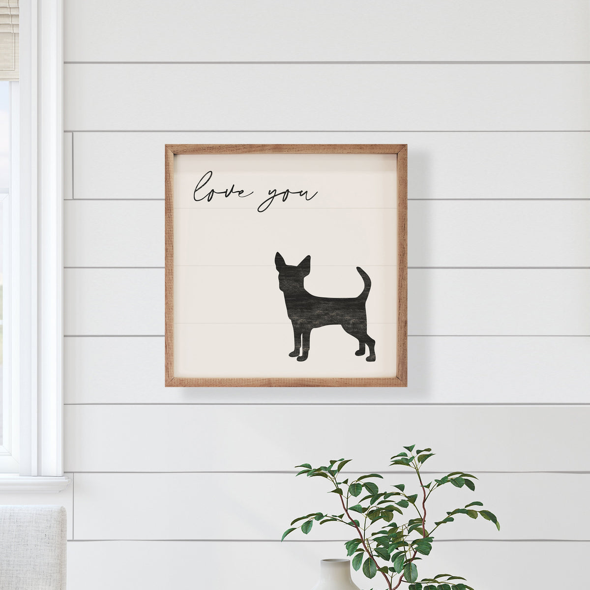 Love You Chihuahua Wood Framed Print