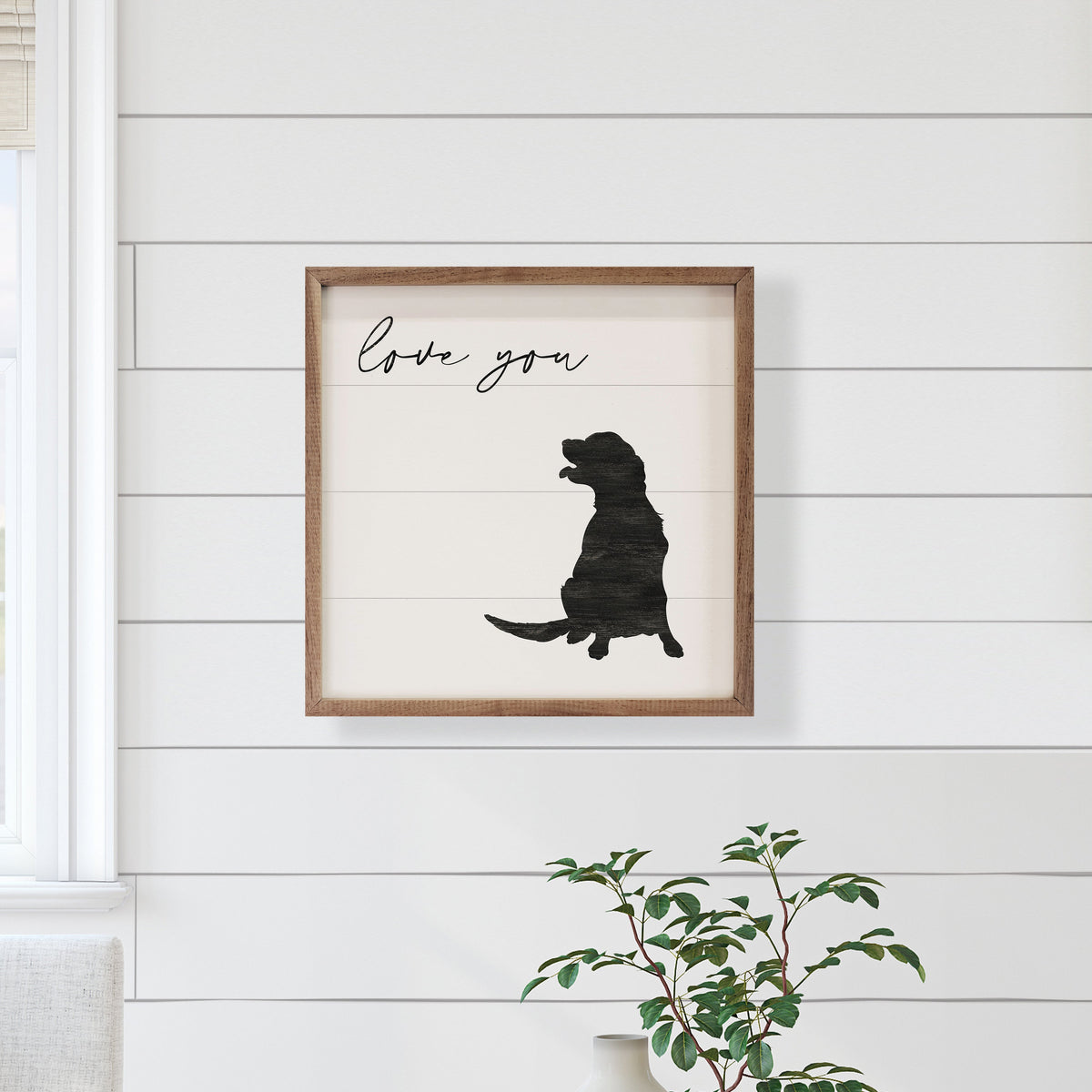 Love You Golden Retriever Wood Framed Print
