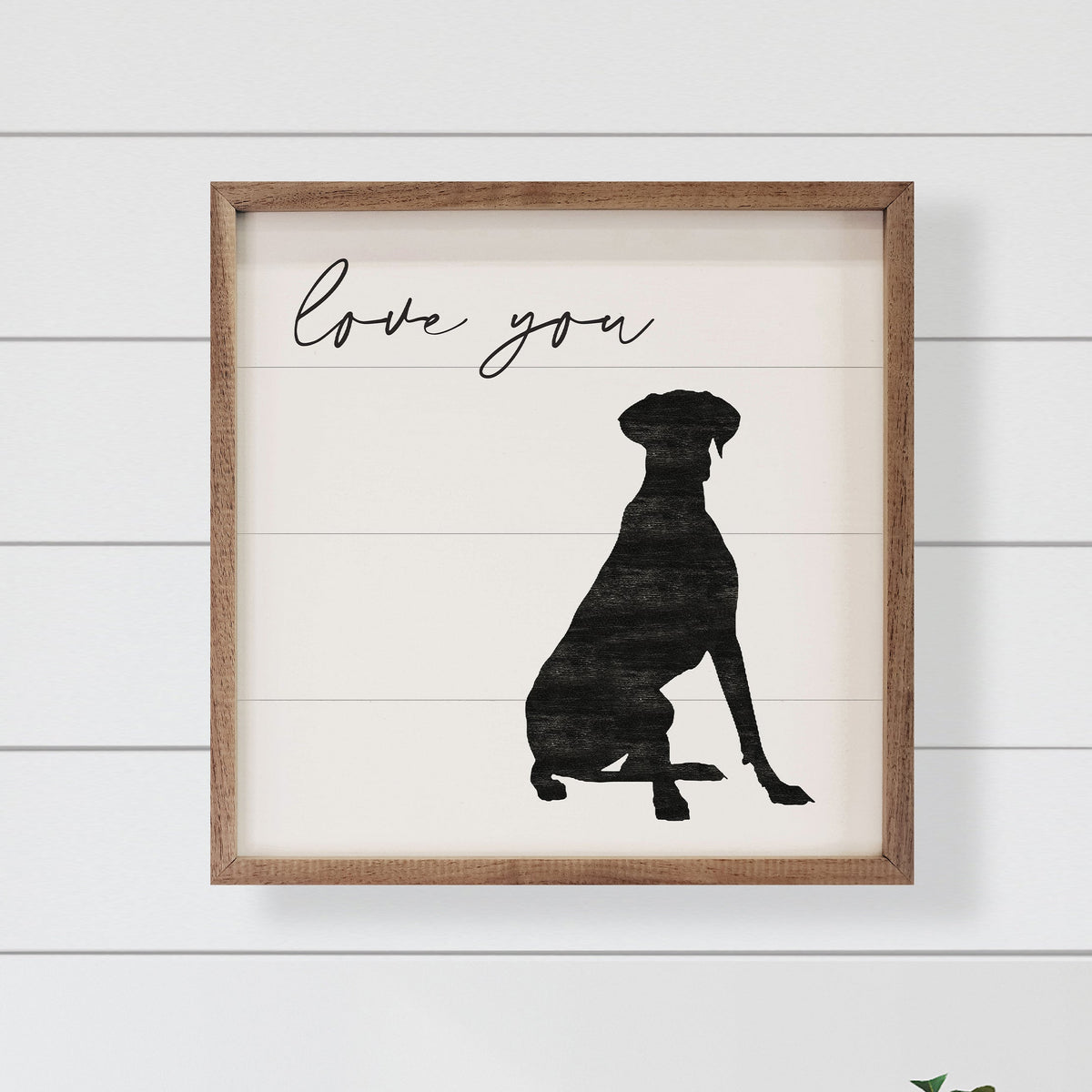 Love You Great Dane Wood Framed Print