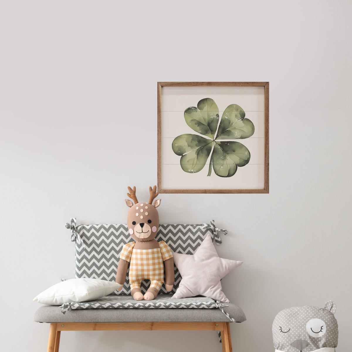 Lucky Four Leaf Clover Wood Framed Print