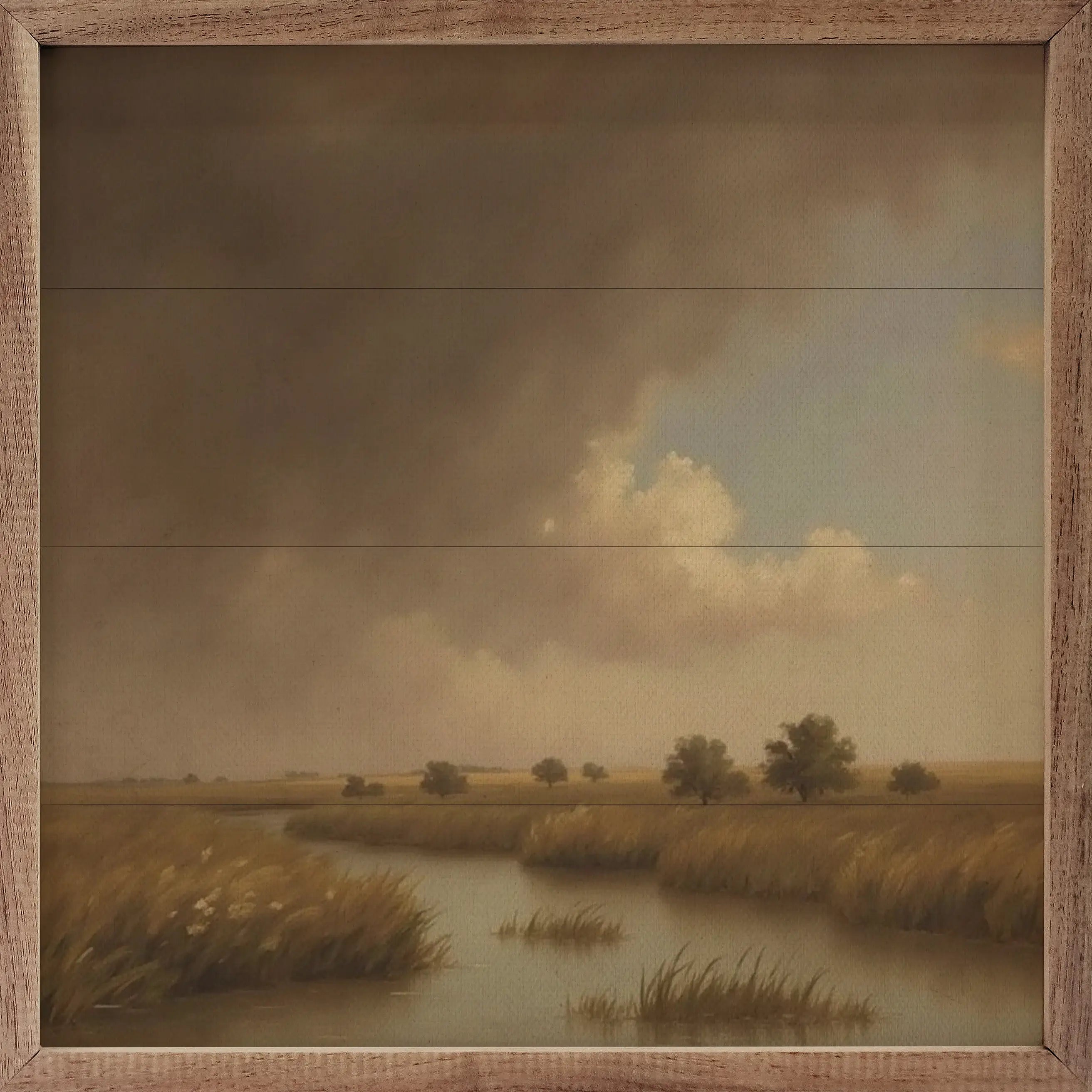 Marsh Landscape Wood Framed Print