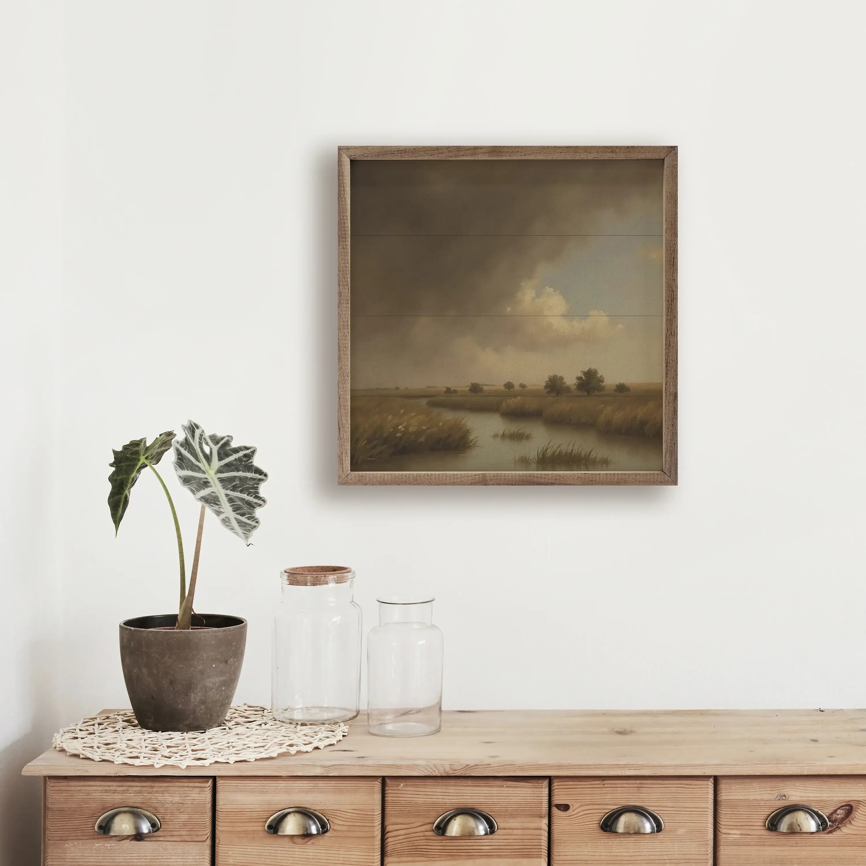 Marsh Landscape Wood Framed Print
