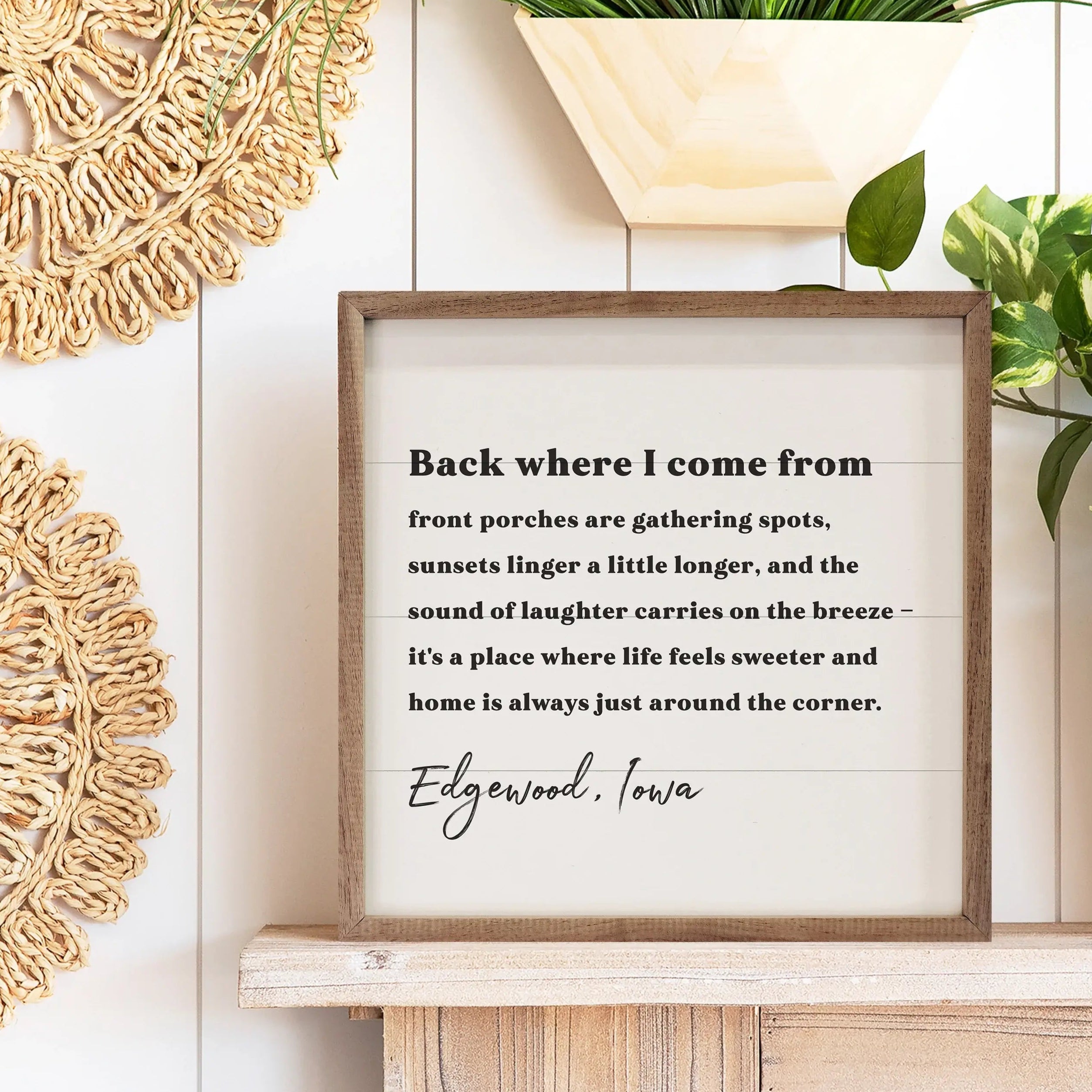 Back Where I Came From Personalized City State Wood Framed Print