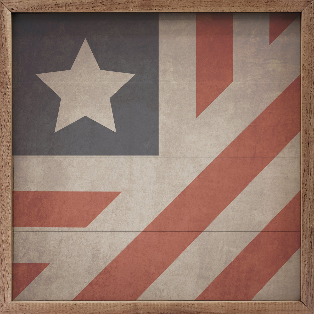 Quilt American Flag Wood Framed Print