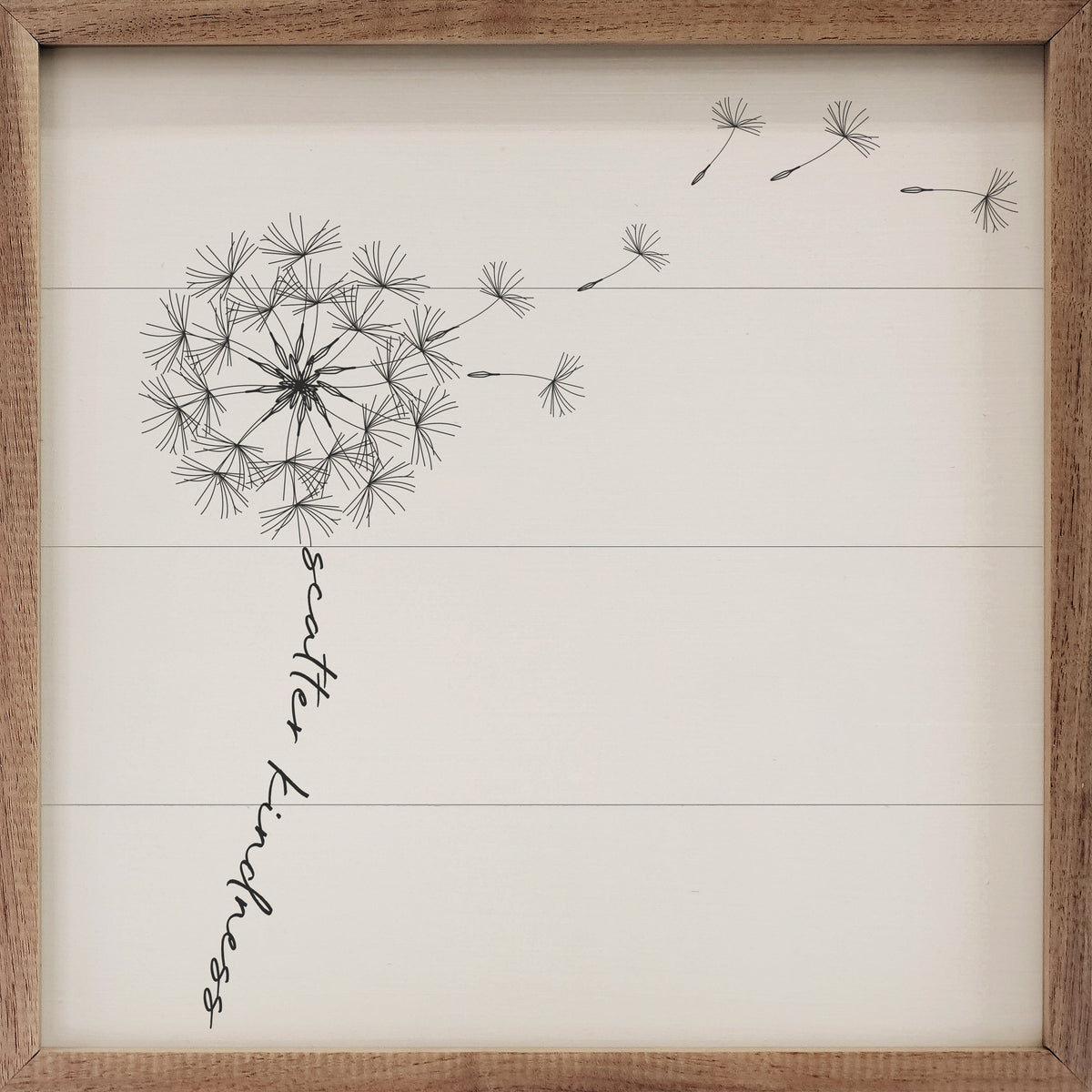 Scatter Kindness Dandelion Wood Framed Print