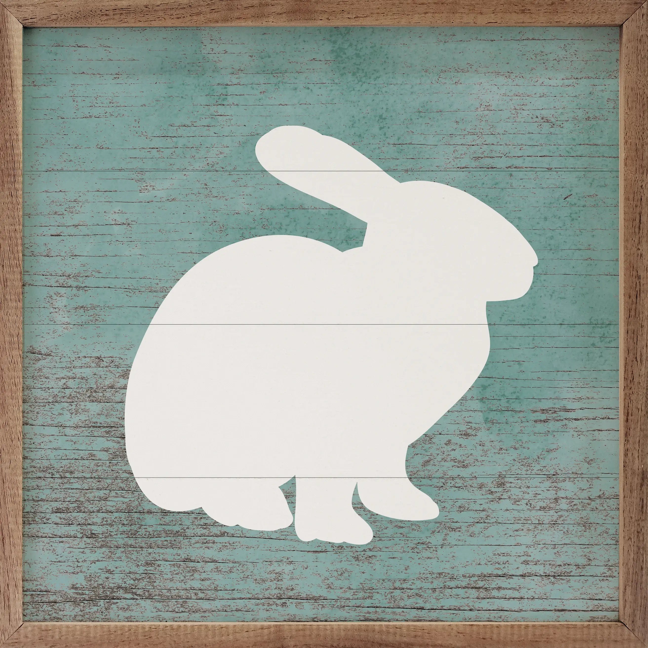 Sitting Bunny Wood Framed Print