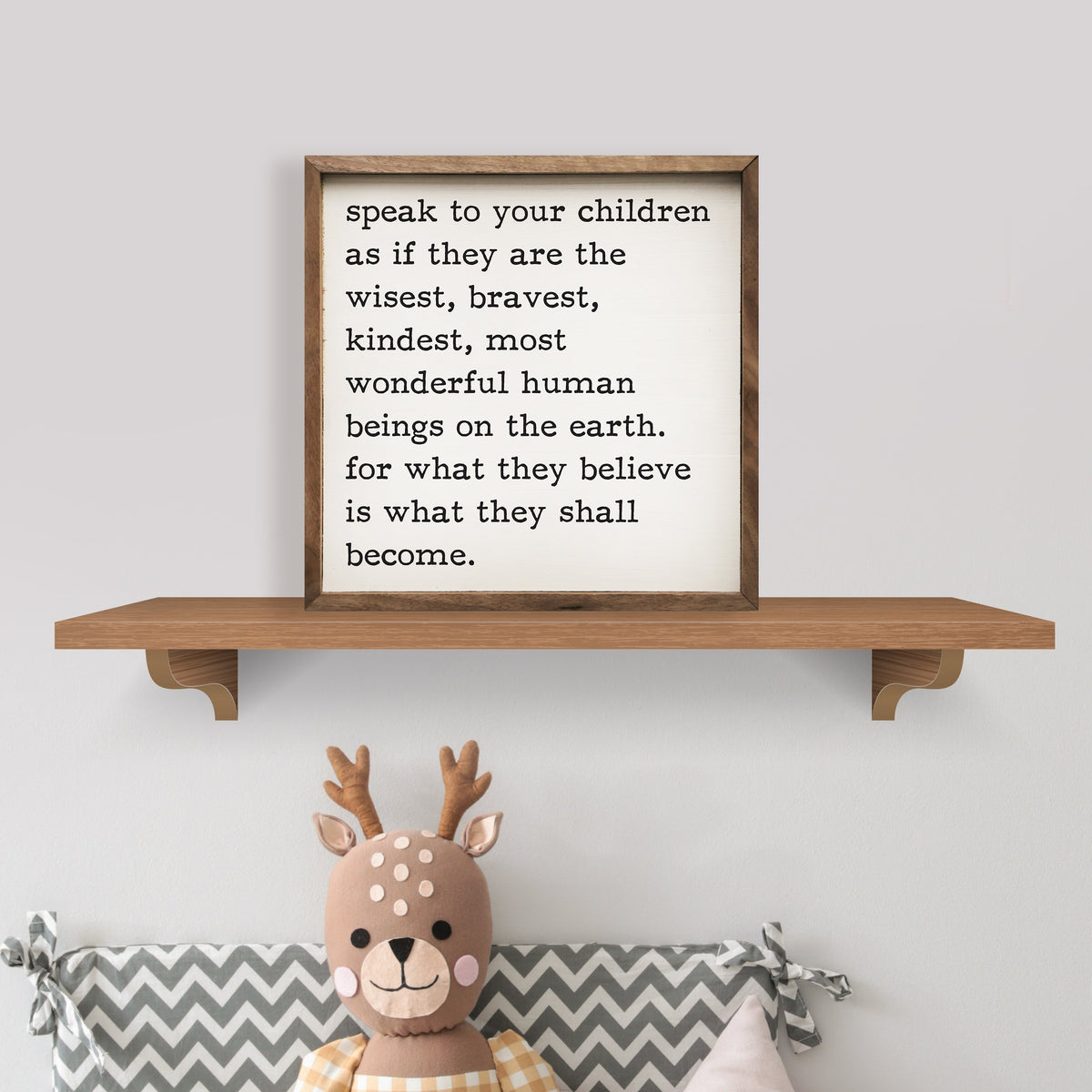 Speak To Your Children White Wood Framed Print