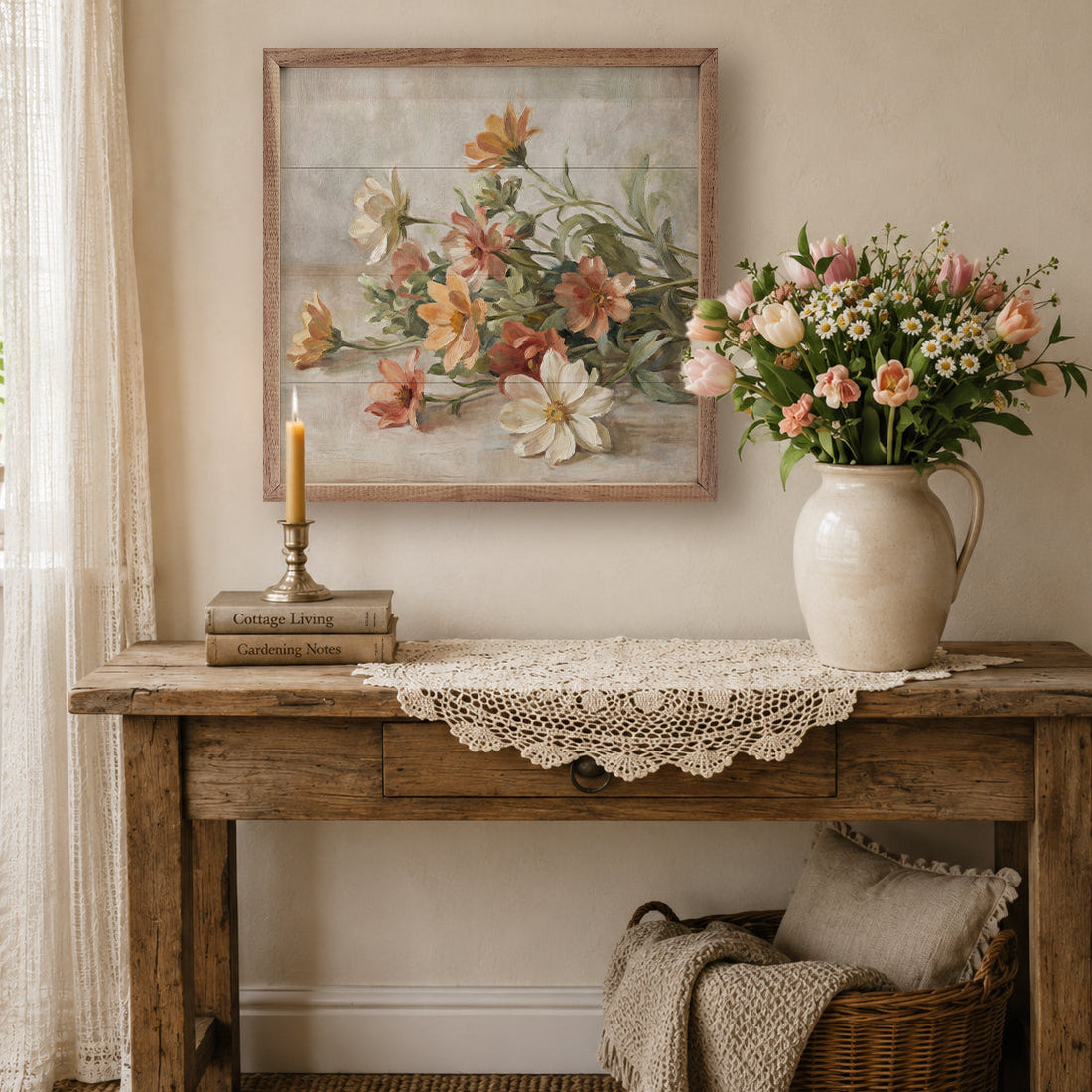Spring Garden Bouquet Wood Framed Print