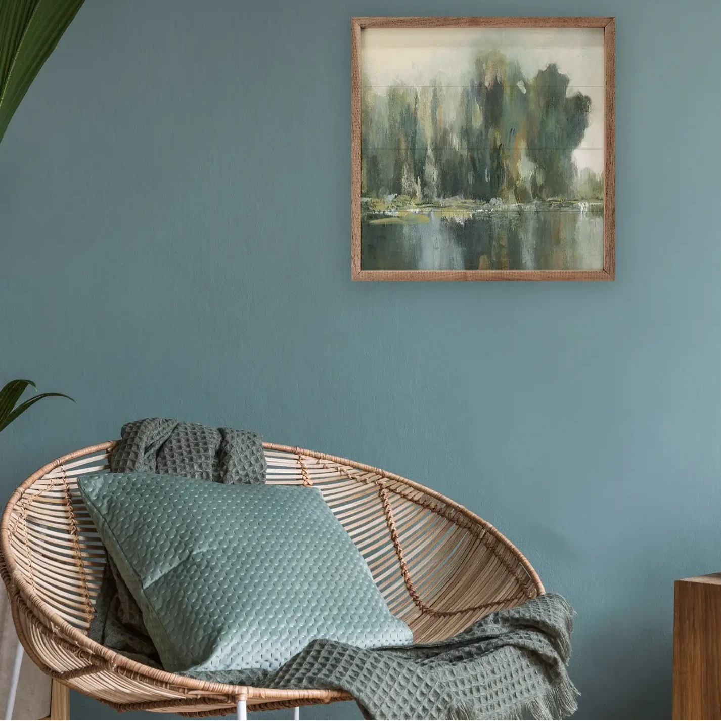 Textured Treeline Wood Framed Print