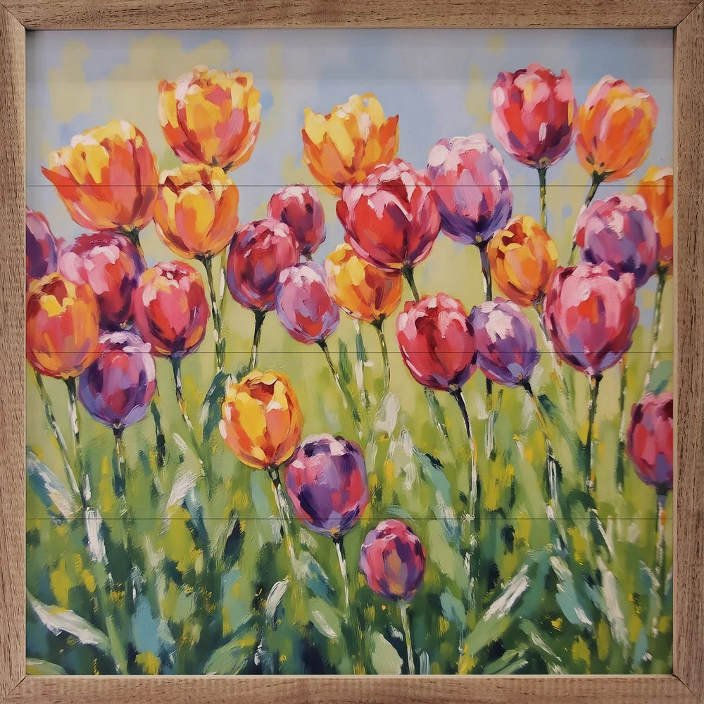 Tulip Field II Wood Framed Print