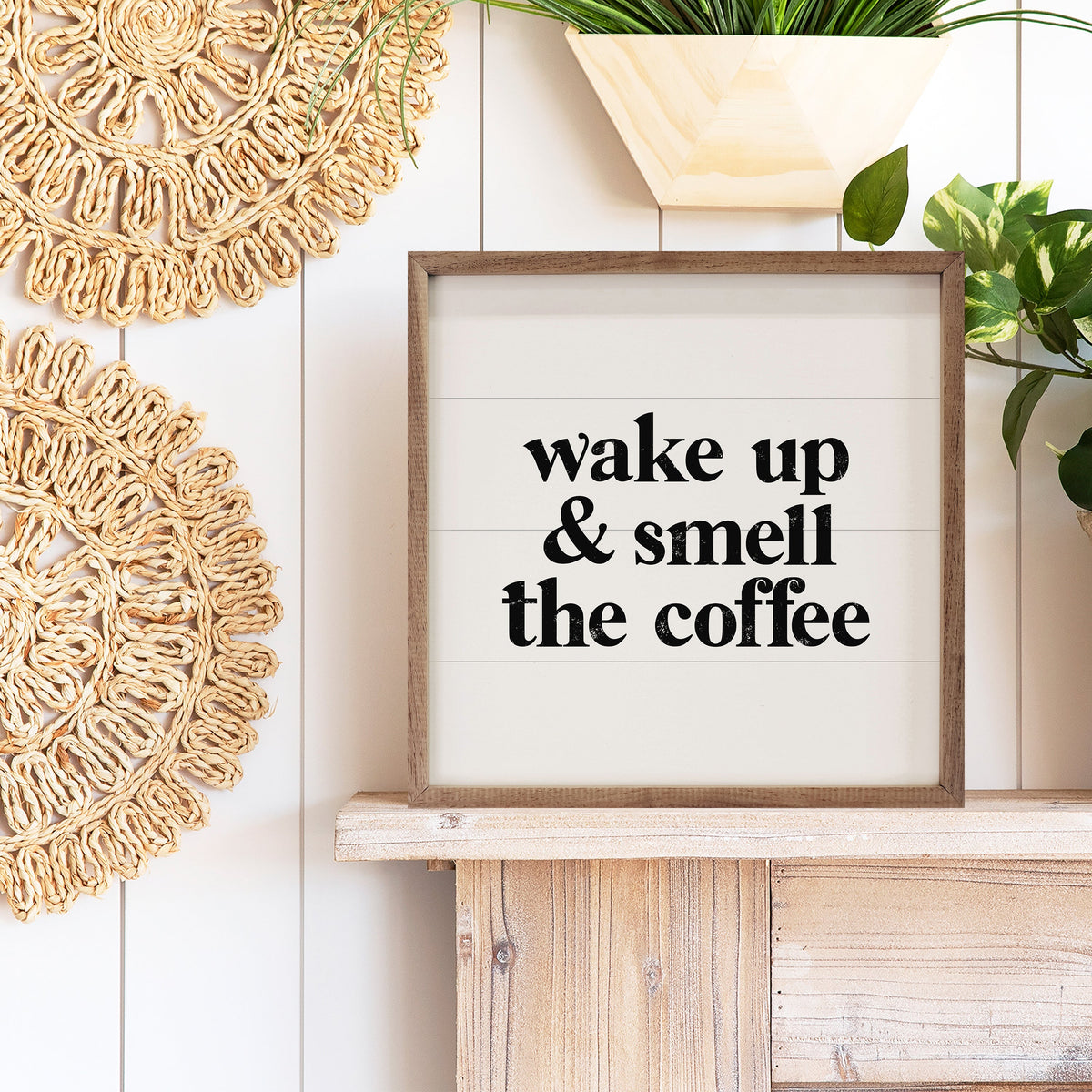 Wake Up And Smell The Coffee Wood Framed Print