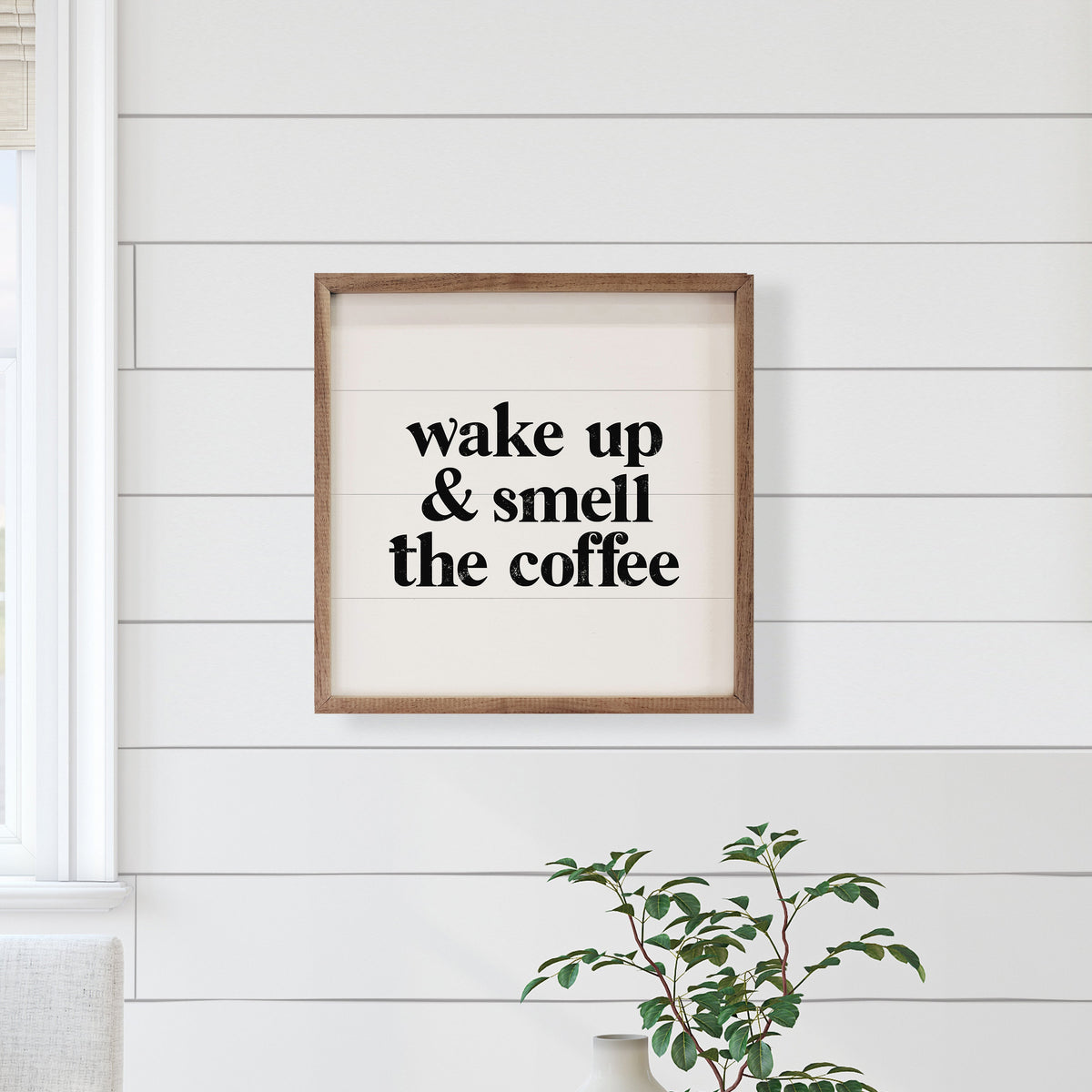Wake Up And Smell The Coffee Wood Framed Print