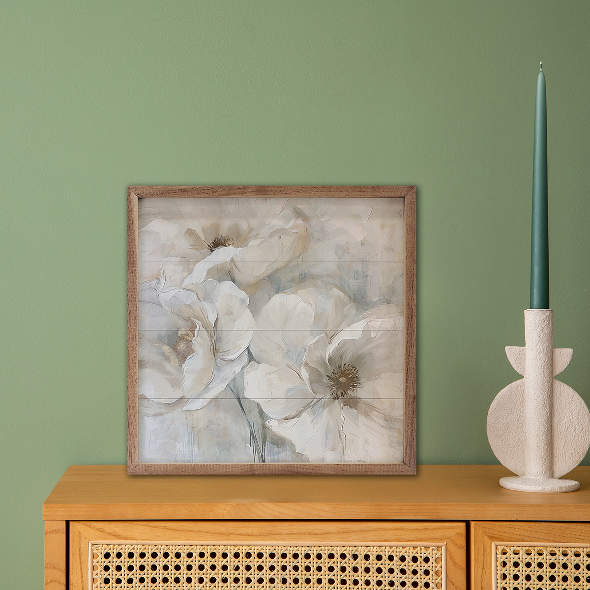 Whispers Of Spring One By Nina Blue Wood Framed Print