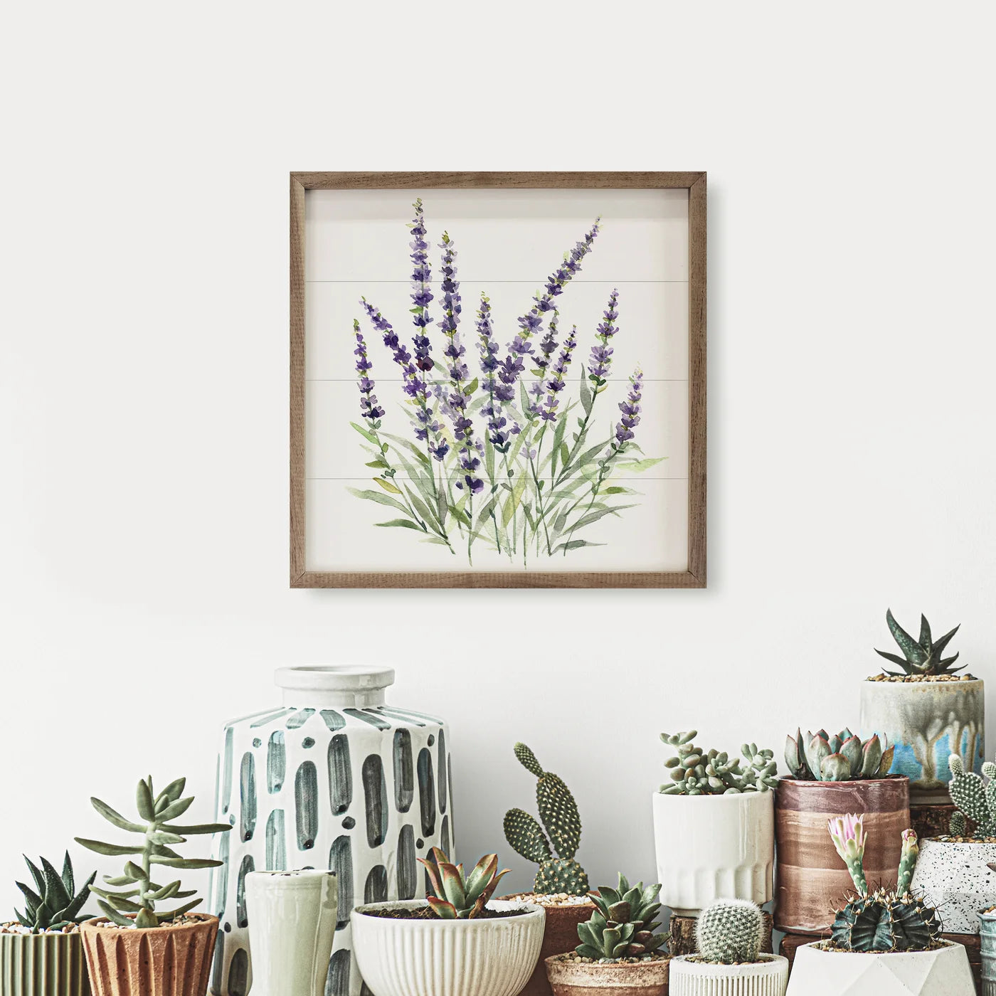 Lavender Botanical I By Carol Robinson Wood Framed Print