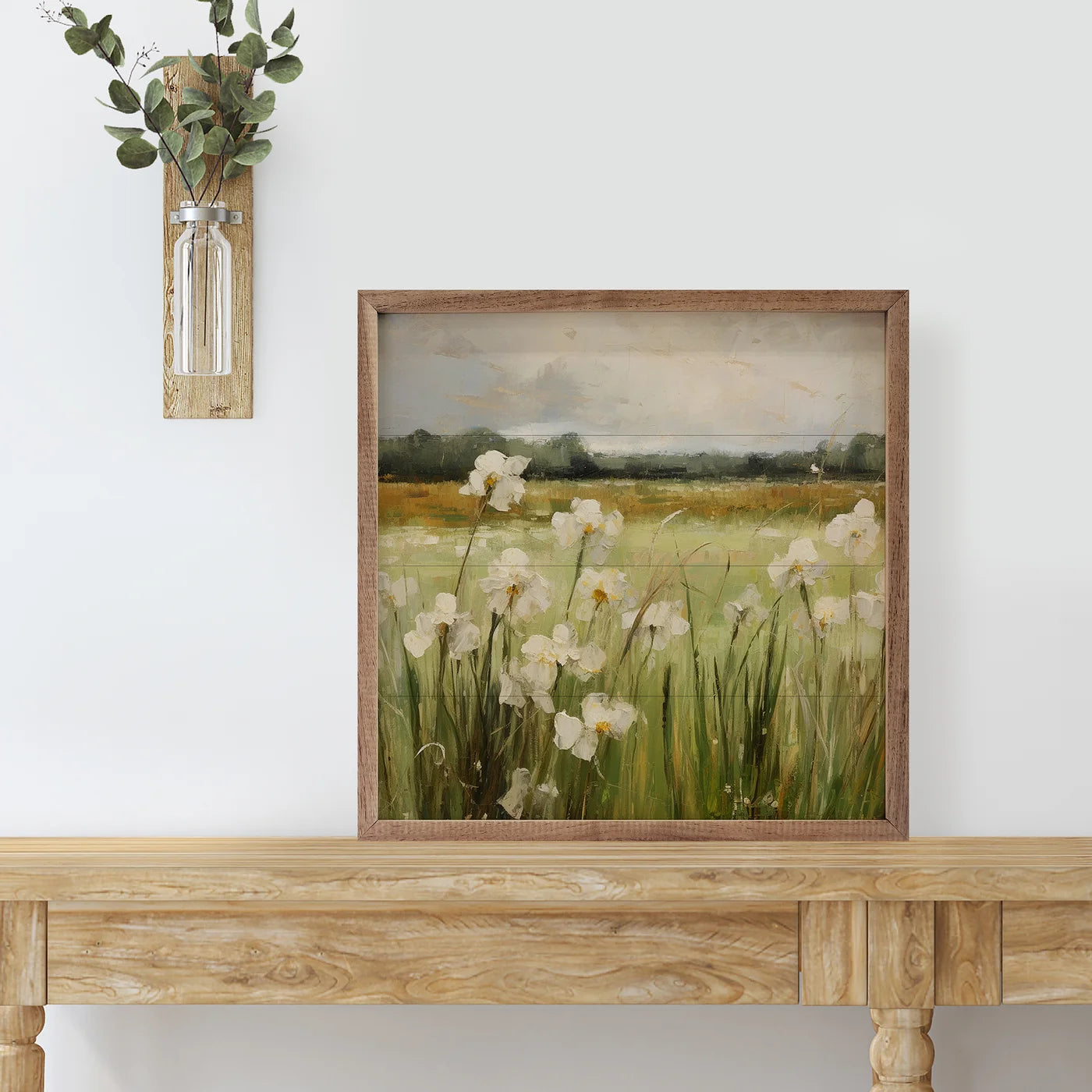 Wild White Irises By Gina Kelly Wood Framed Print
