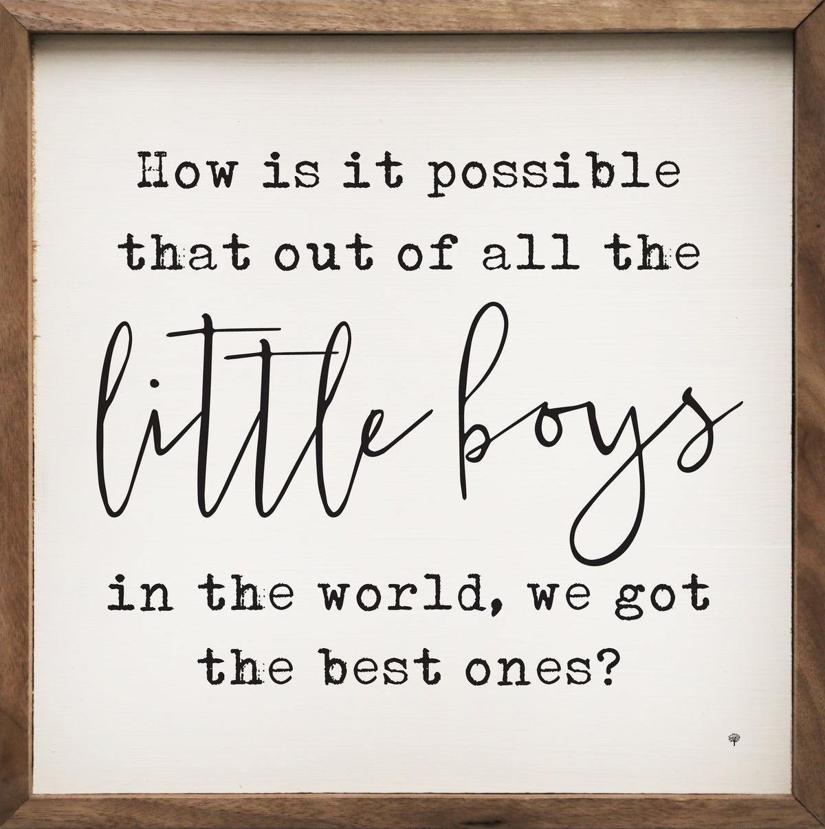 Little Boys Wood Framed Print