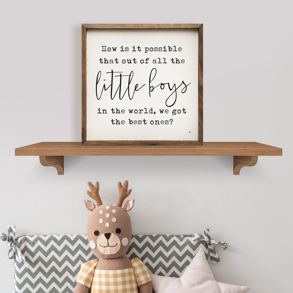 Little Boys Wood Framed Print