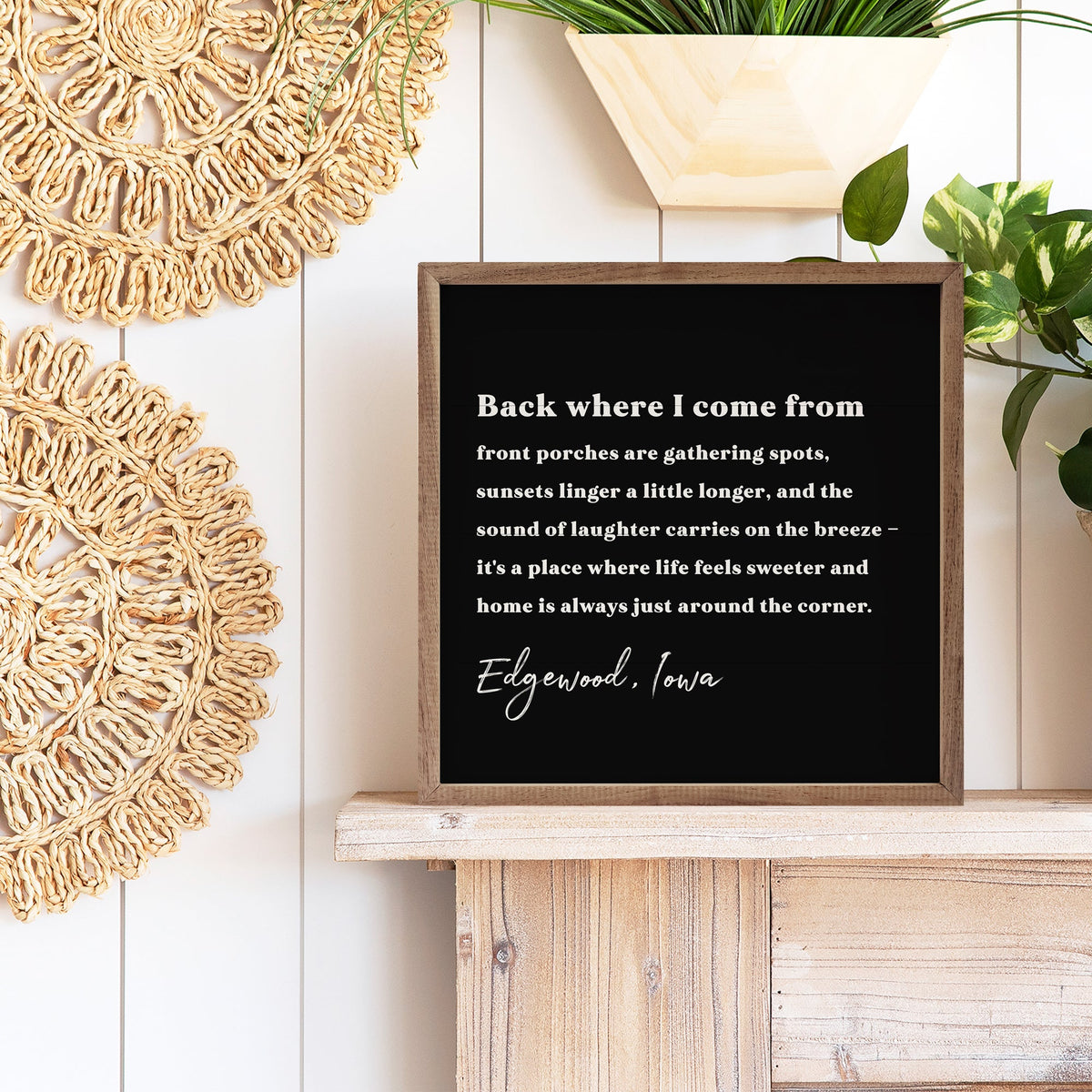 Back Where I Came From Personalized City State Wood Framed Print