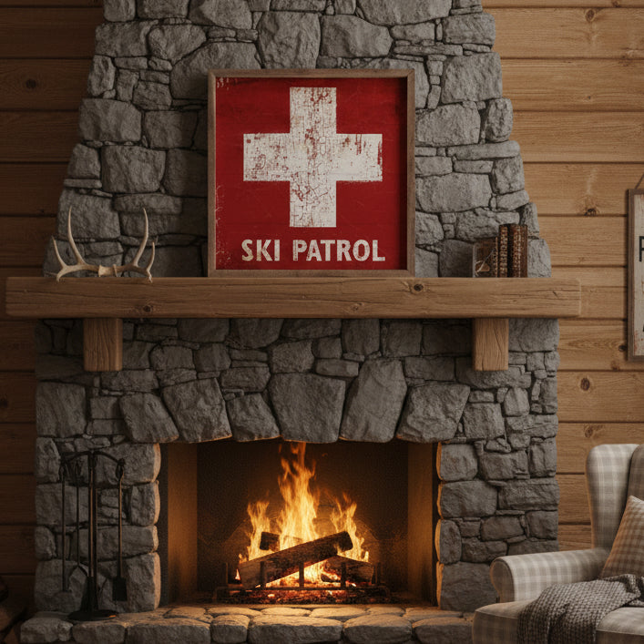 Ski Patrol Wood Framed Print