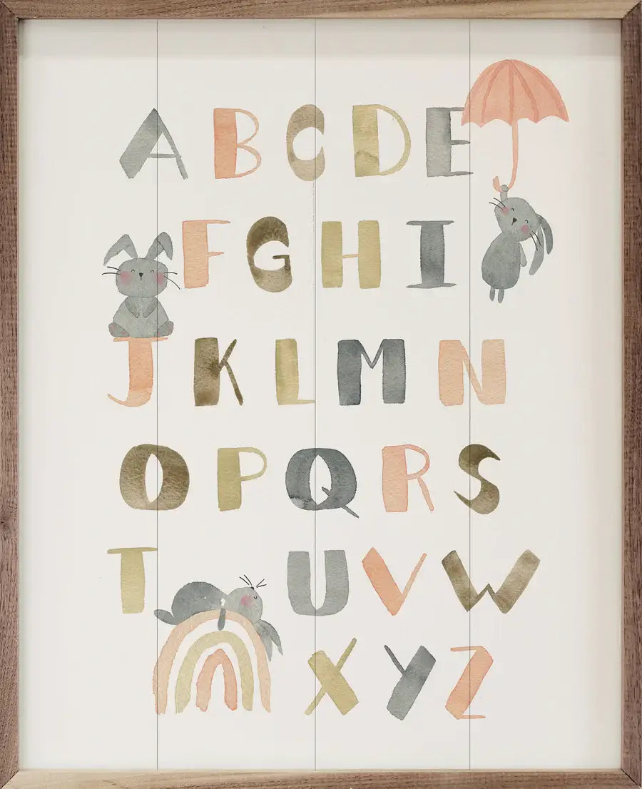 Alphabet By Deane Beesley Wood Framed Print