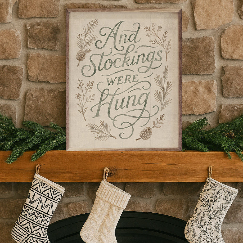And Stockings Were Hung Wood Framed Print