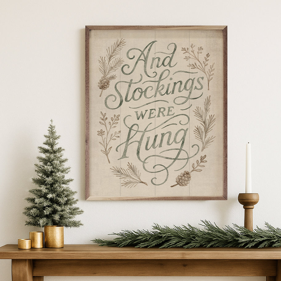 And Stockings Were Hung Wood Framed Print
