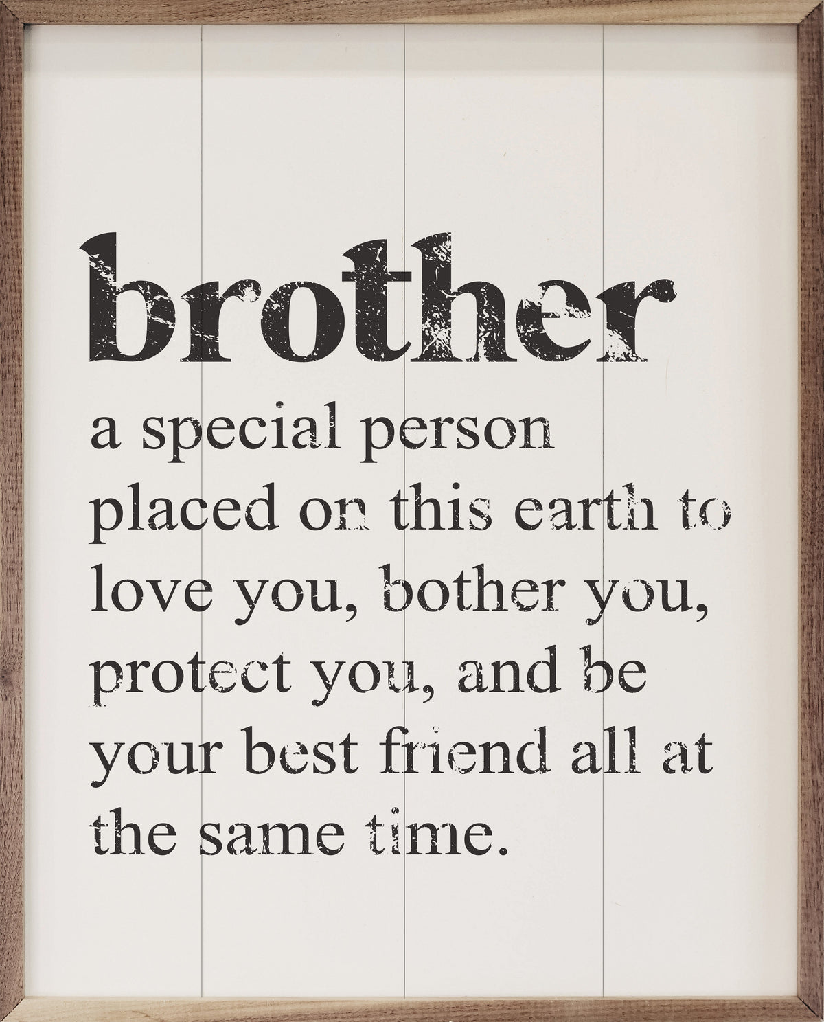 Brother A Special Person White Wood Framed Print