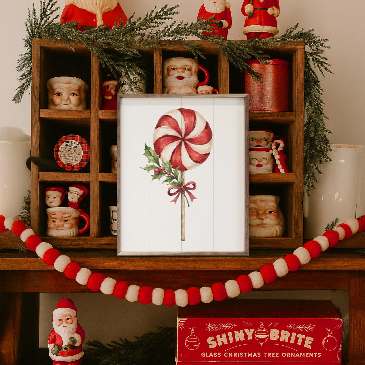 Christmas Lollipop Wood Framed Print