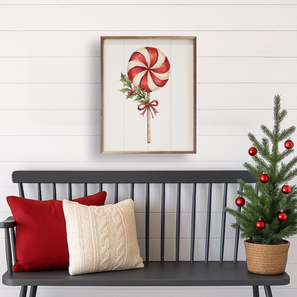 Christmas Lollipop Wood Framed Print