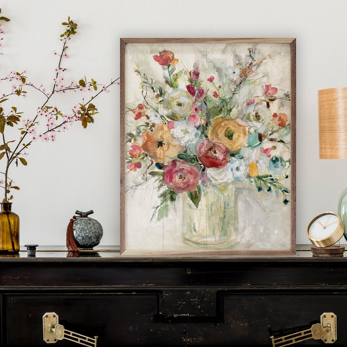 Contemporary Bouquet Wood Framed Print