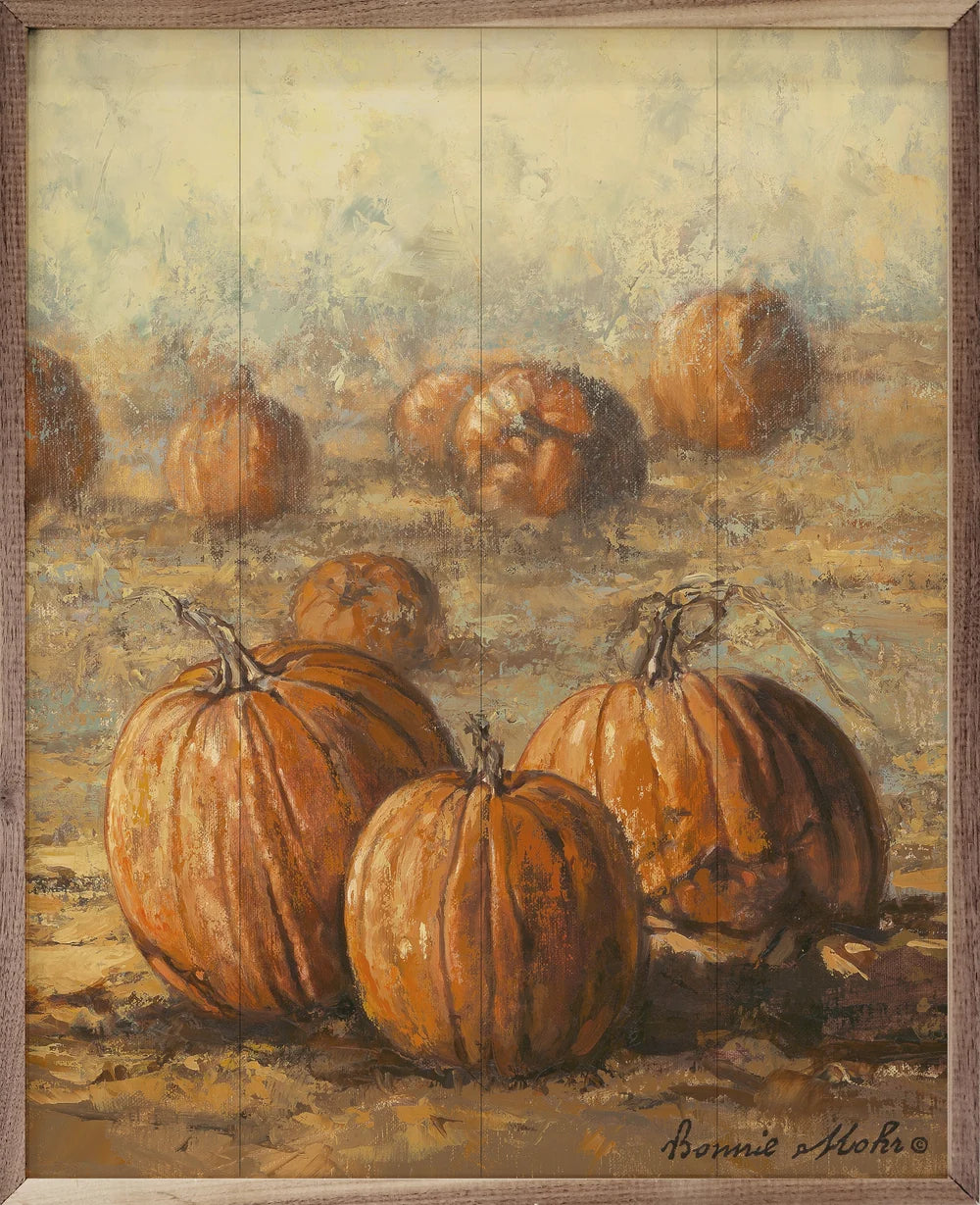 Country Pumpkins Wood Framed Print