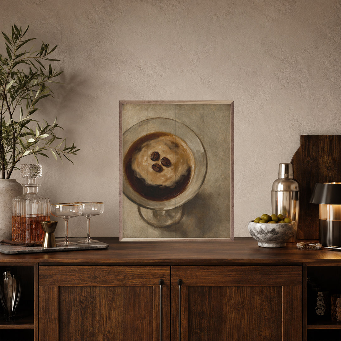 Espresso Martini Wood Framed Print