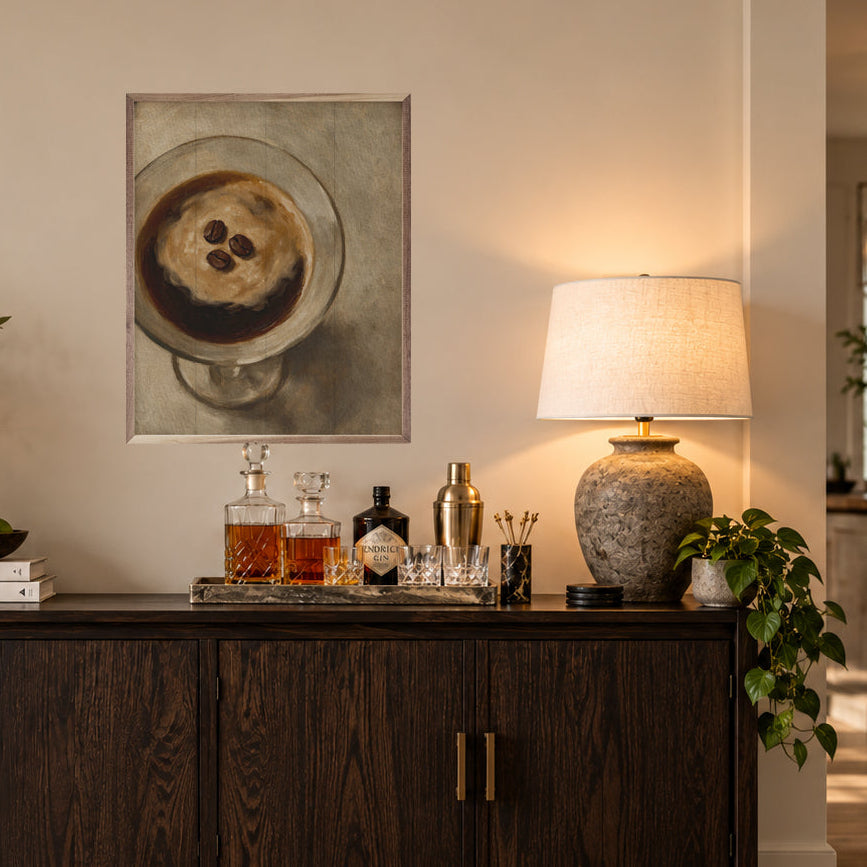Espresso Martini Wood Framed Print